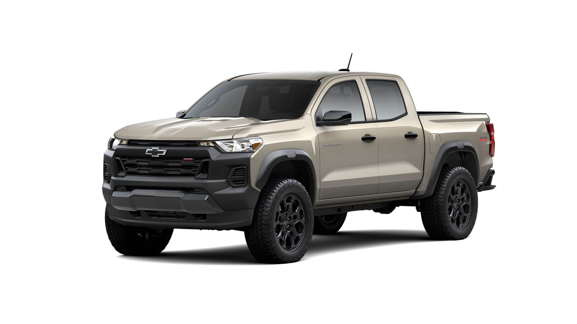 2026 Chevrolet Colorado Trail Boss in White Sands — front three-quarter view